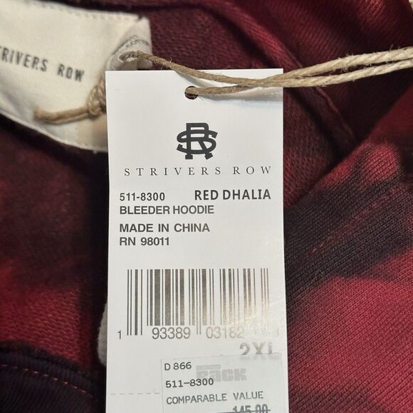 Strivers Row Hoodie Men’s Size 2XL Red Dhalia Bleeder Black Sweater XXL NWT - Picture 8 of 11